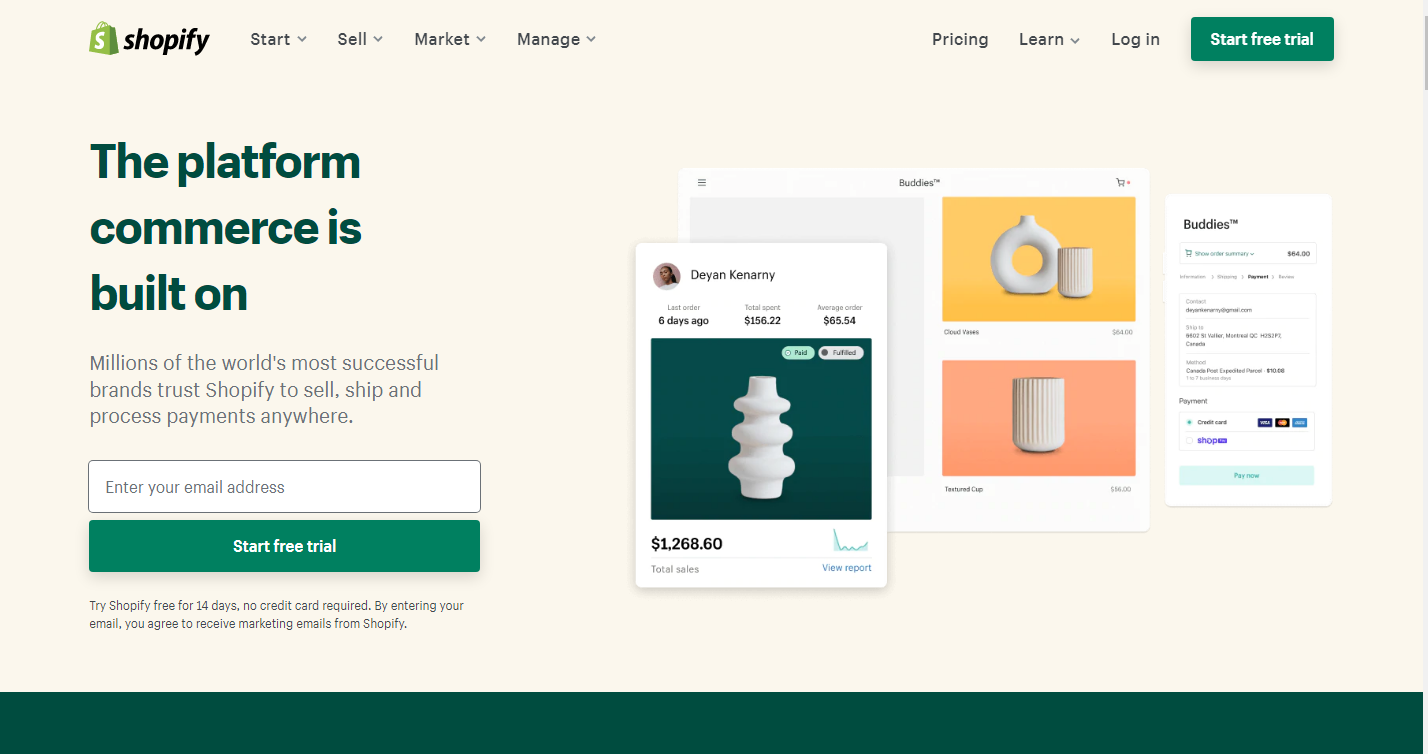 Customizable e-commerce storefront for apparel