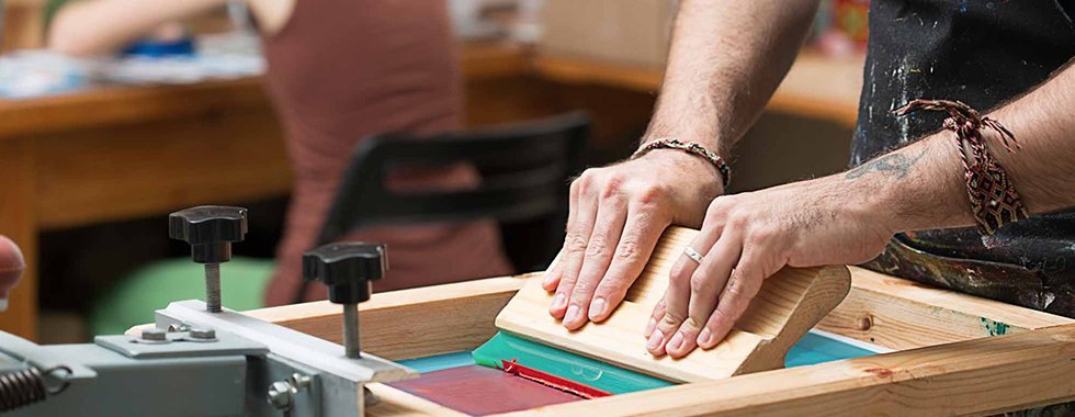 T-shirt placed on the printing platen