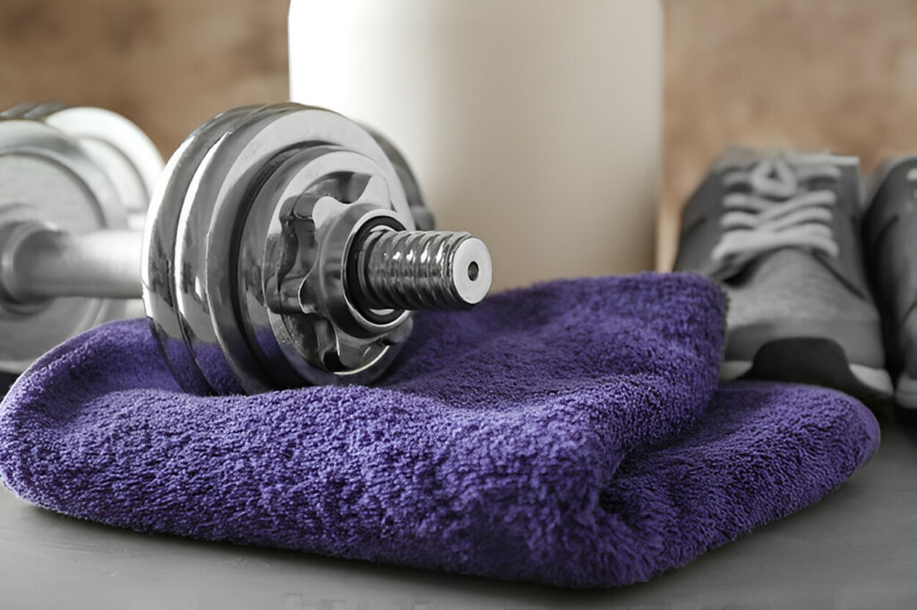 Post-workout towel usage protocol diagram