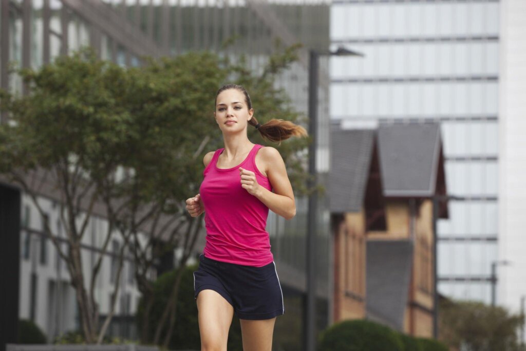 Performance-oriented racerback tank top