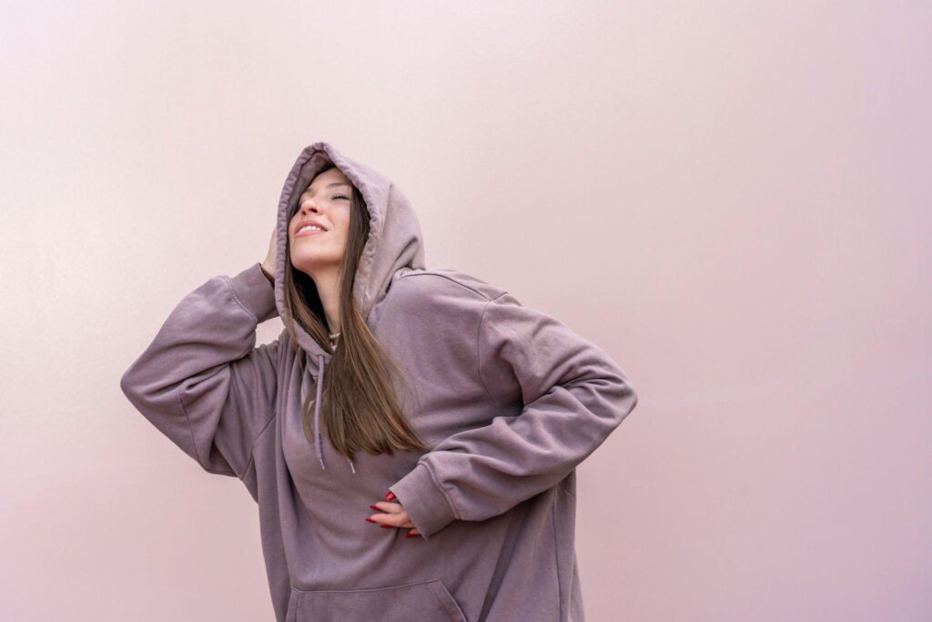 Oversized drop-shoulder hoodie silhouette