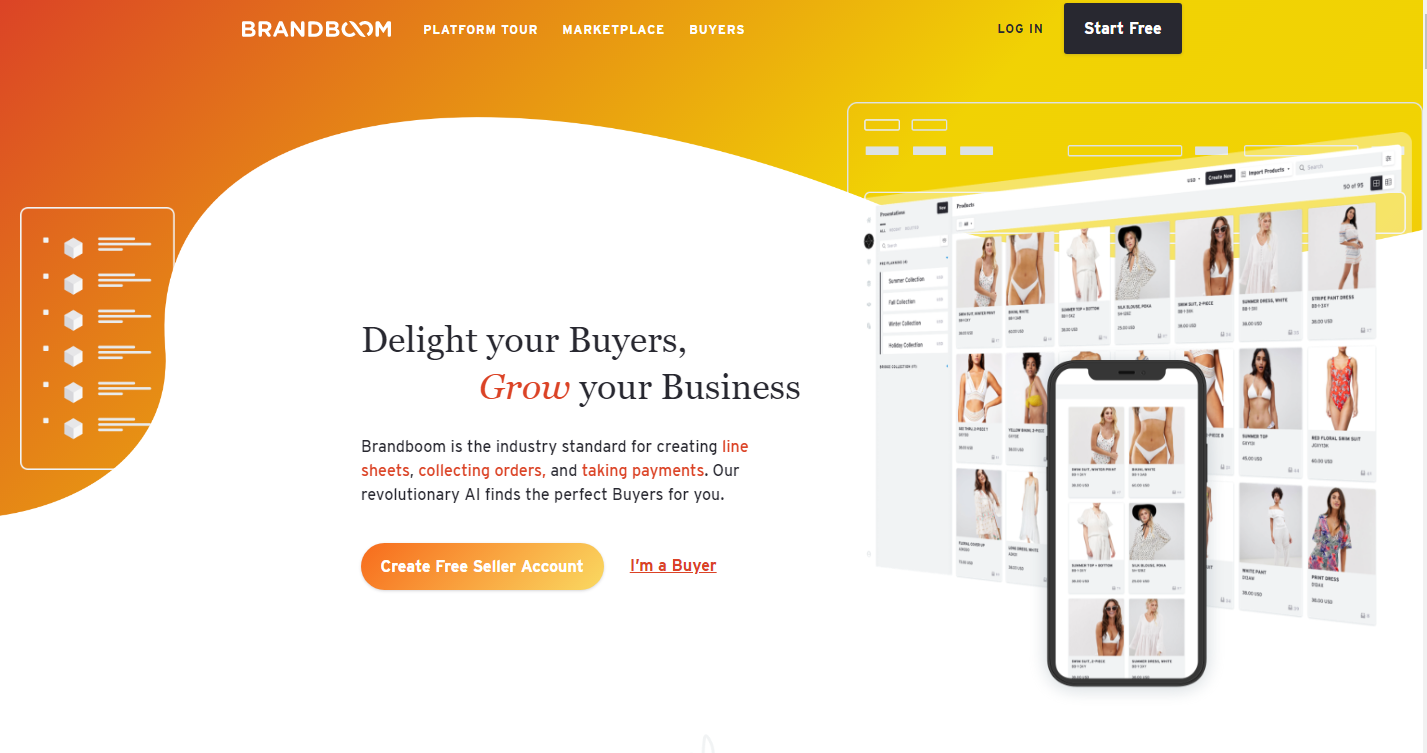 B2B order management dashboard for fashion brands