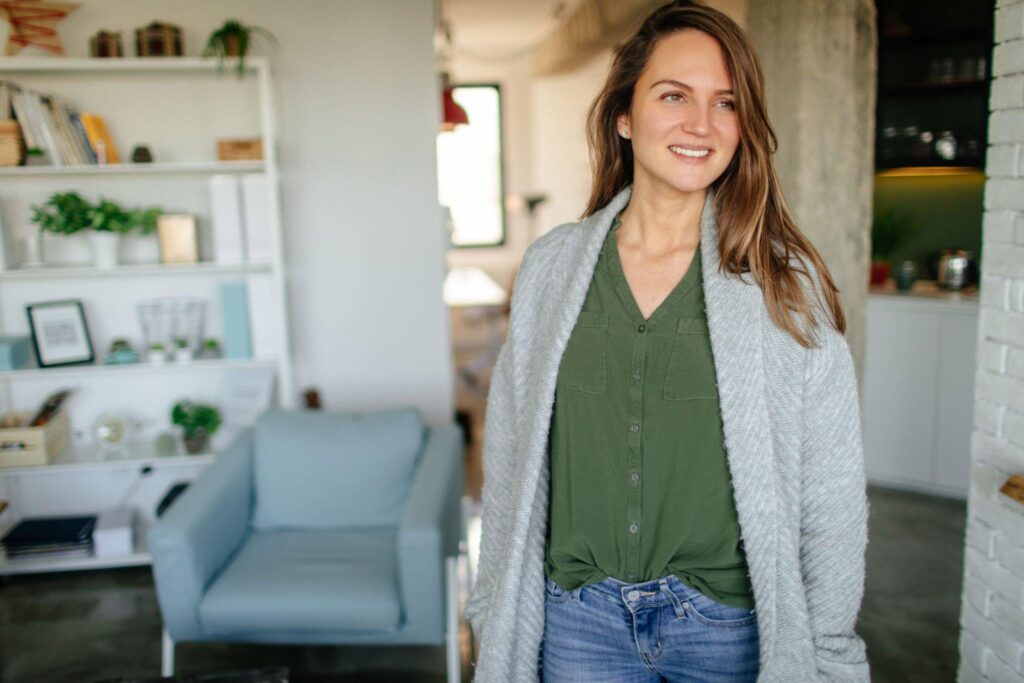 Shawl collar cardigan with dramatic drape