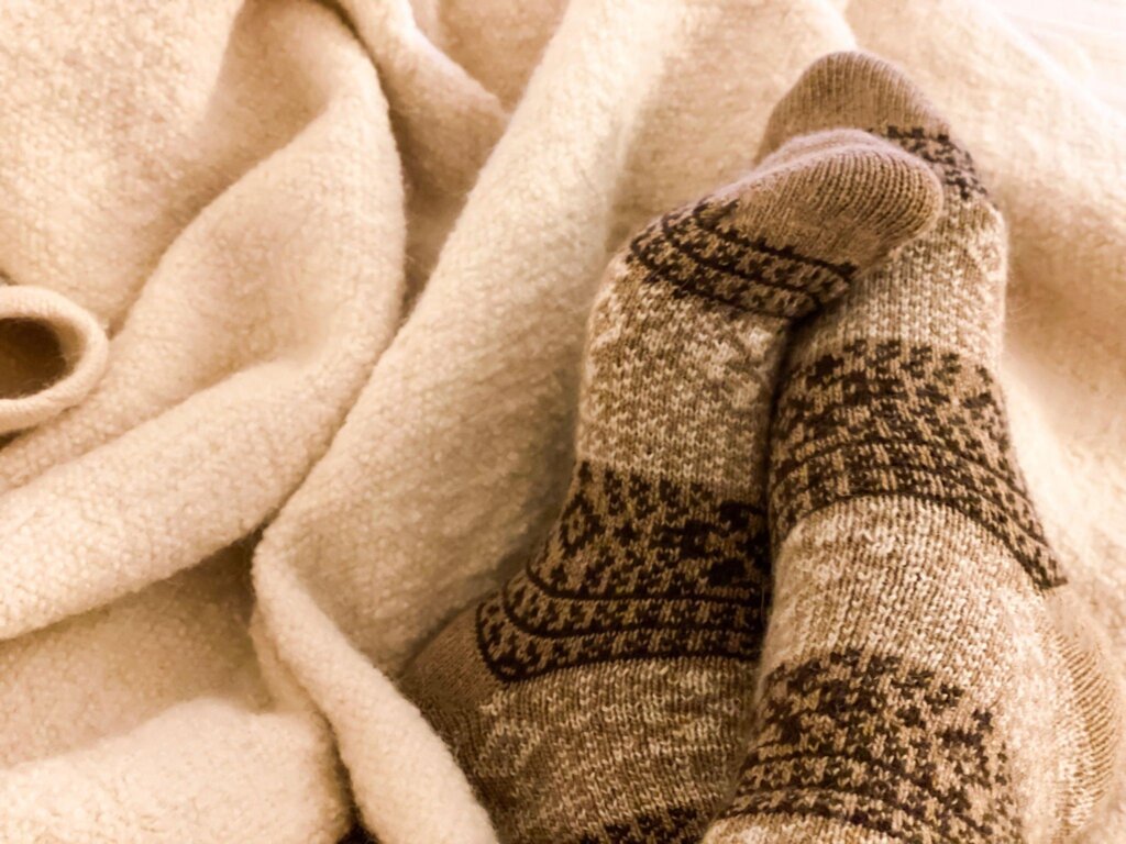 Thermal regulation wool sock fabrics