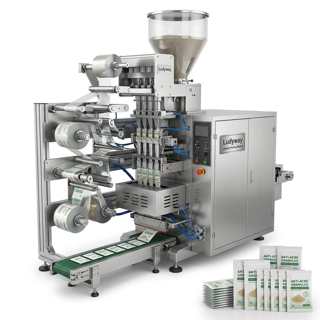 Anti Acne Product Multi Lane Sachet Packaging Machine for Granule Powder