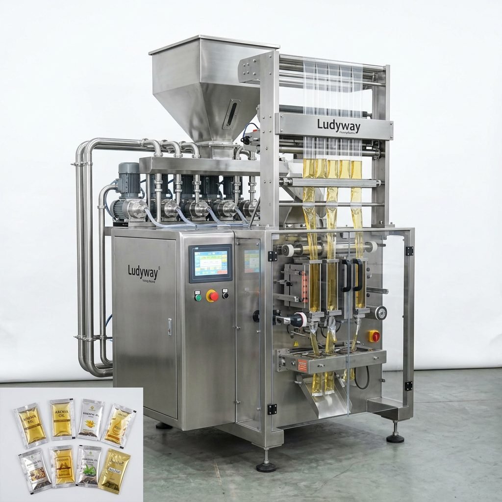 Aroma Oil Automatic Liquid Sachet Packaging Machine with Multi Lane Filling