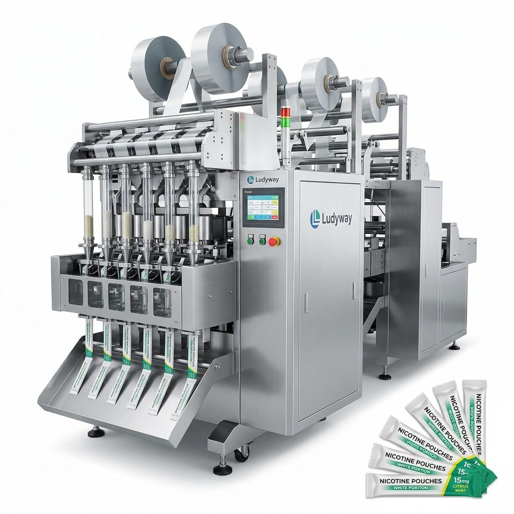 Automated Multi Lane Stick Pack Machine for Nicotine Pouch Production