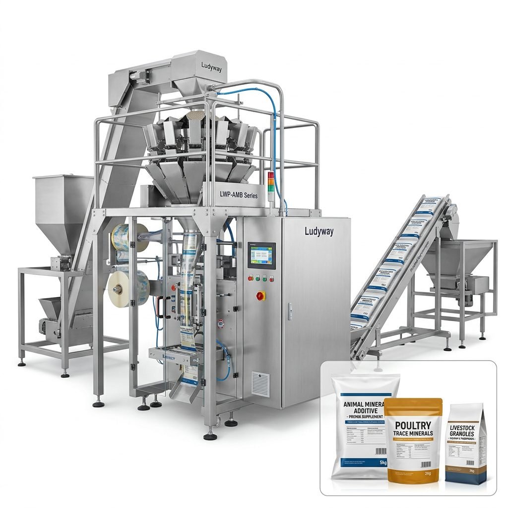 Automated packaging system for animal mineral additives