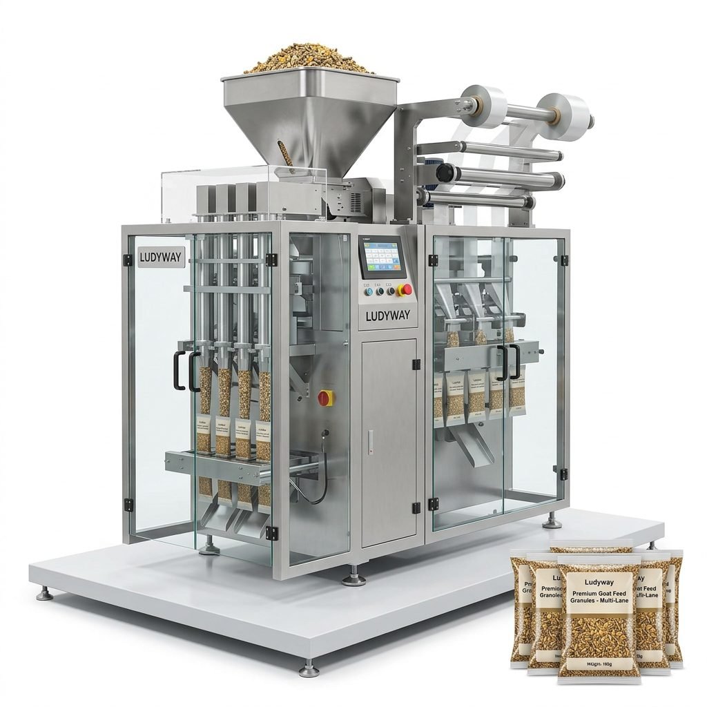 Automatic Goat Feed Packaging Machine for Granules Multi Lane Sachet System