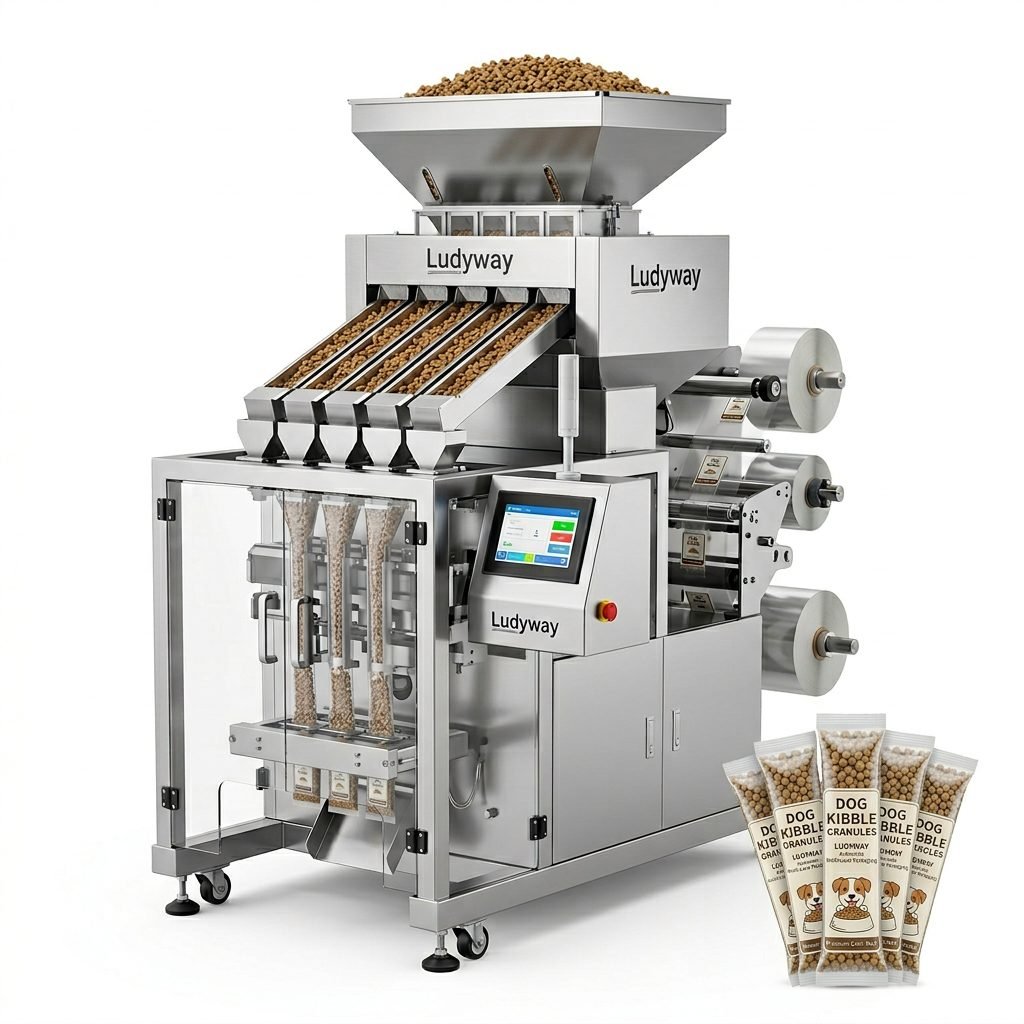 Automatic Multi Lane Dog Kibble Packaging Machine for Granules