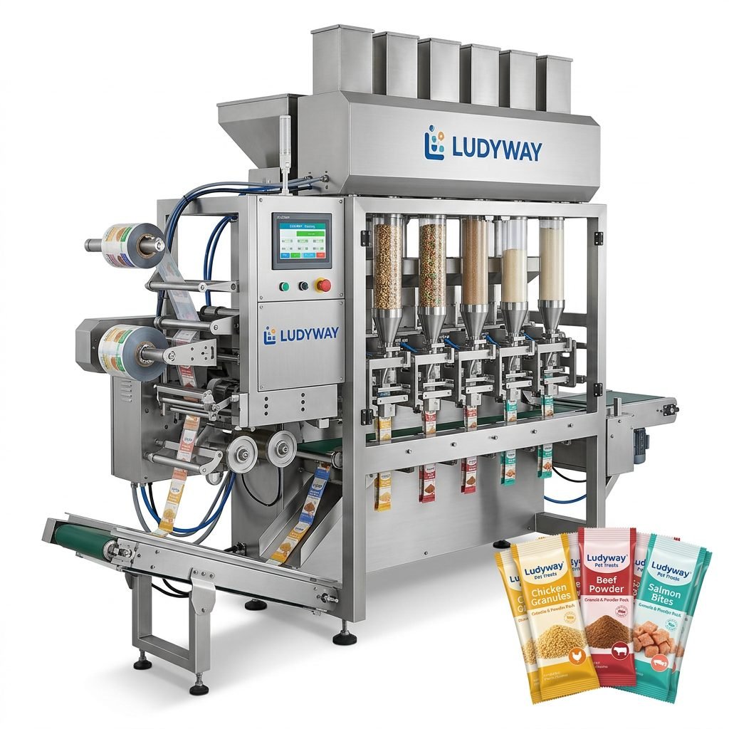Automatic Multi Lane Pet Snack Packaging Machine for Granules and Powder