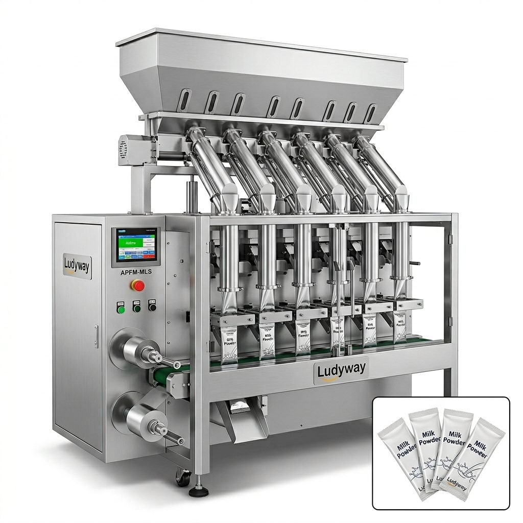 Automatic Powder Filling Machine for Milk Packaging with Multi Lane Sachet System
