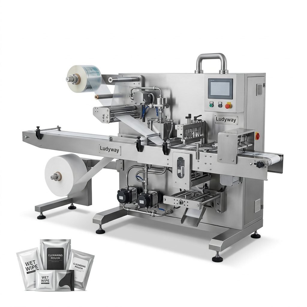 Automatic Wet Wipe Packaging Machine for Industrial Sachet Pouch Production
