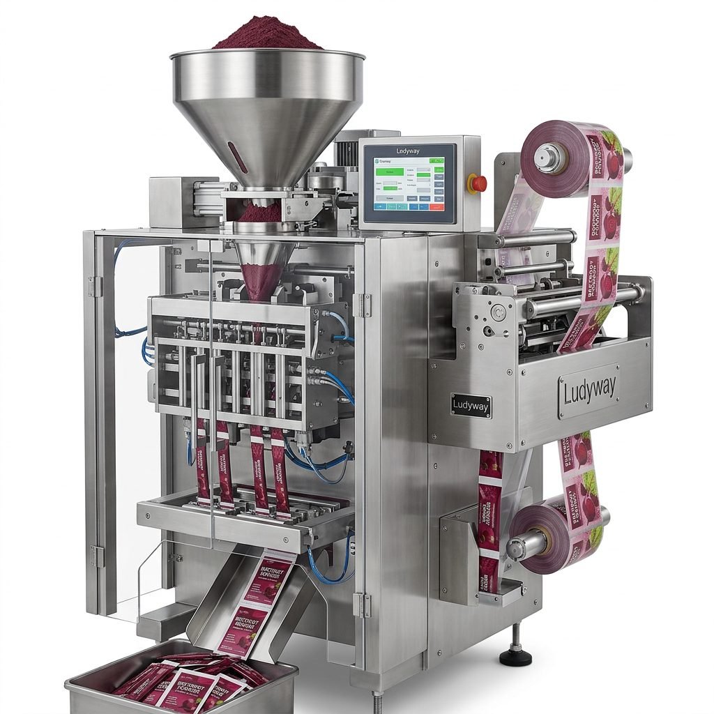 Beetroot Powder Packaging System Multi Lane Sachet Stick Pack Machine