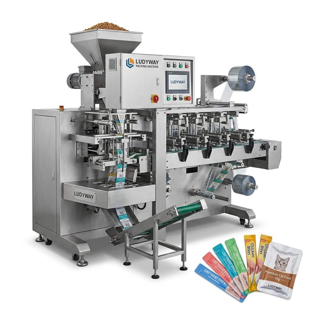 Cat Treat Packaging Machine for Multi Lane Stick Pack Sachet Production