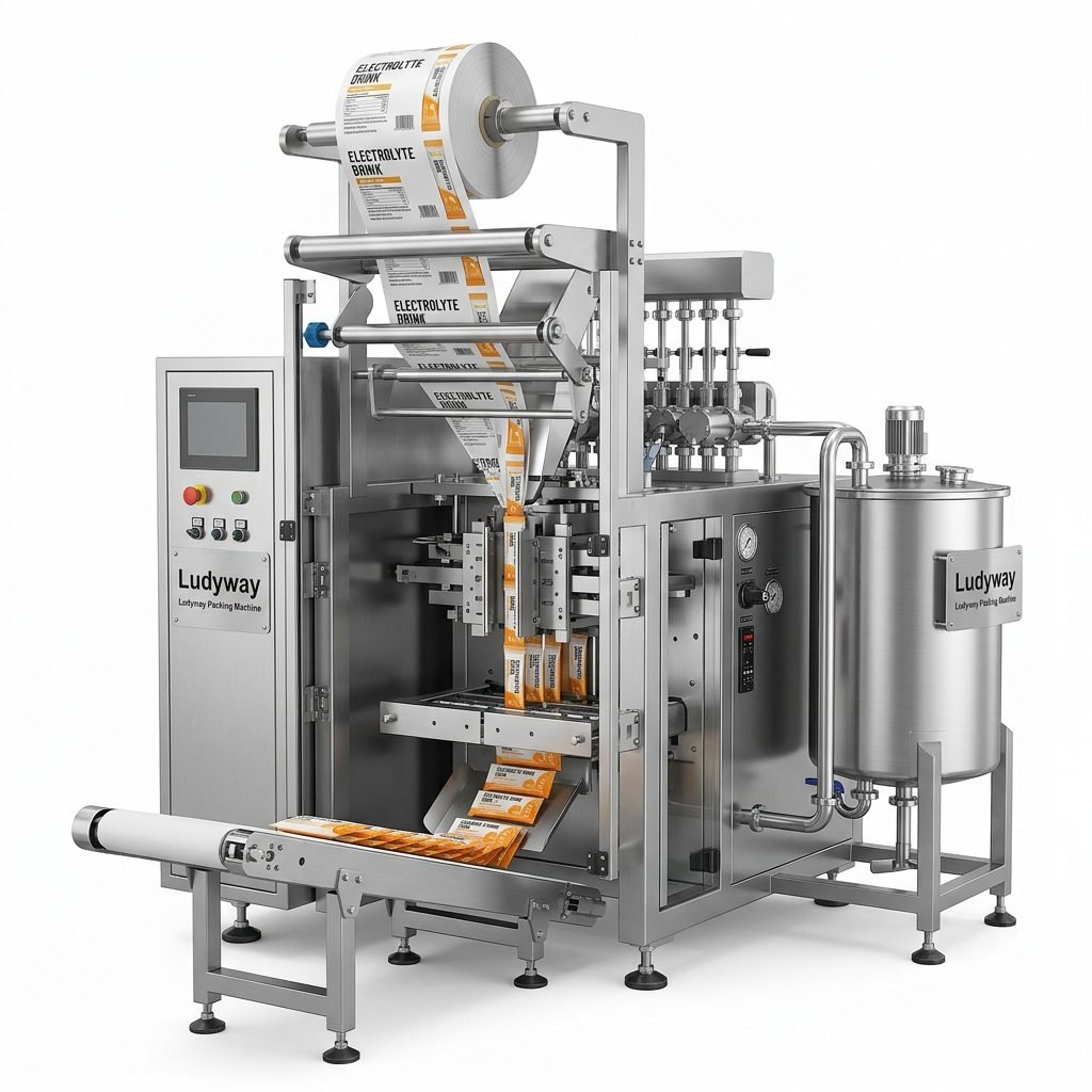 Electrolyte Drink Stick Pack Filling Machine with Multi Lane Liquid Packaging System
