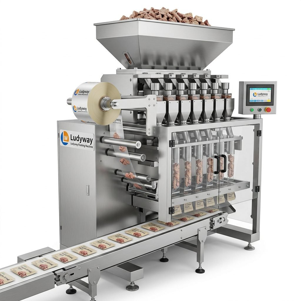 Freeze Dried Meat Multi Lane Stick Pack Packaging System with Automated Filling