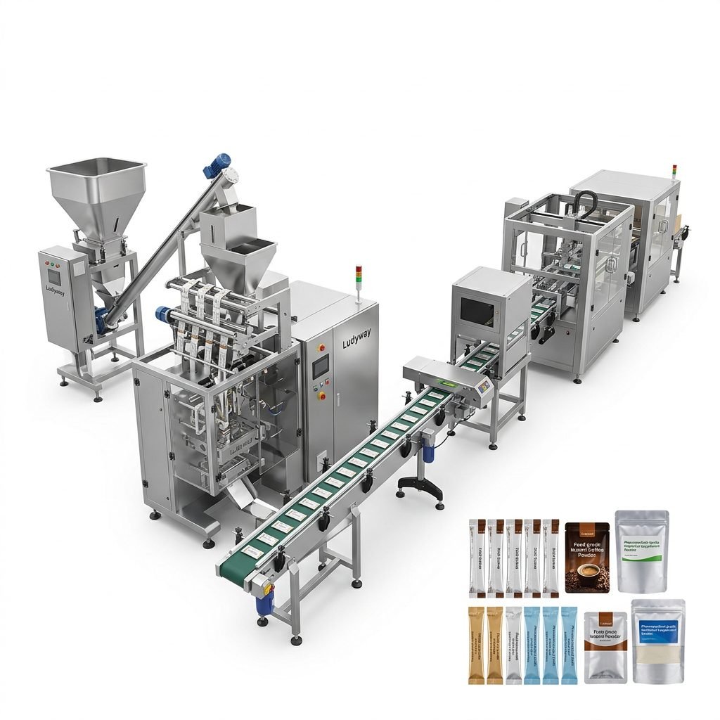 Fully automatic powder packaging line