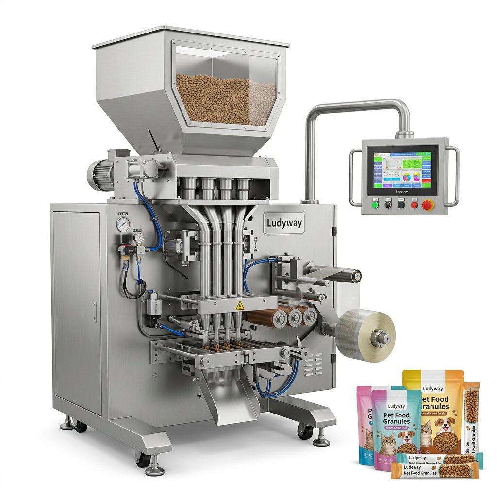 Granule Packaging Machine for Pet Food Multi Lane Sachet Stick Pack System