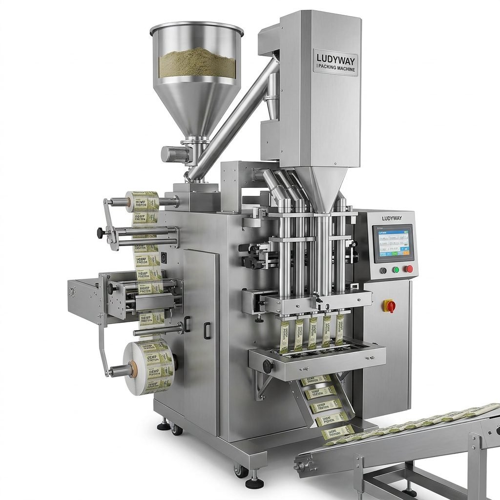 Hemp Protein Powder Packaging Machine for Sachets Multi Lane Stick Pack Systems