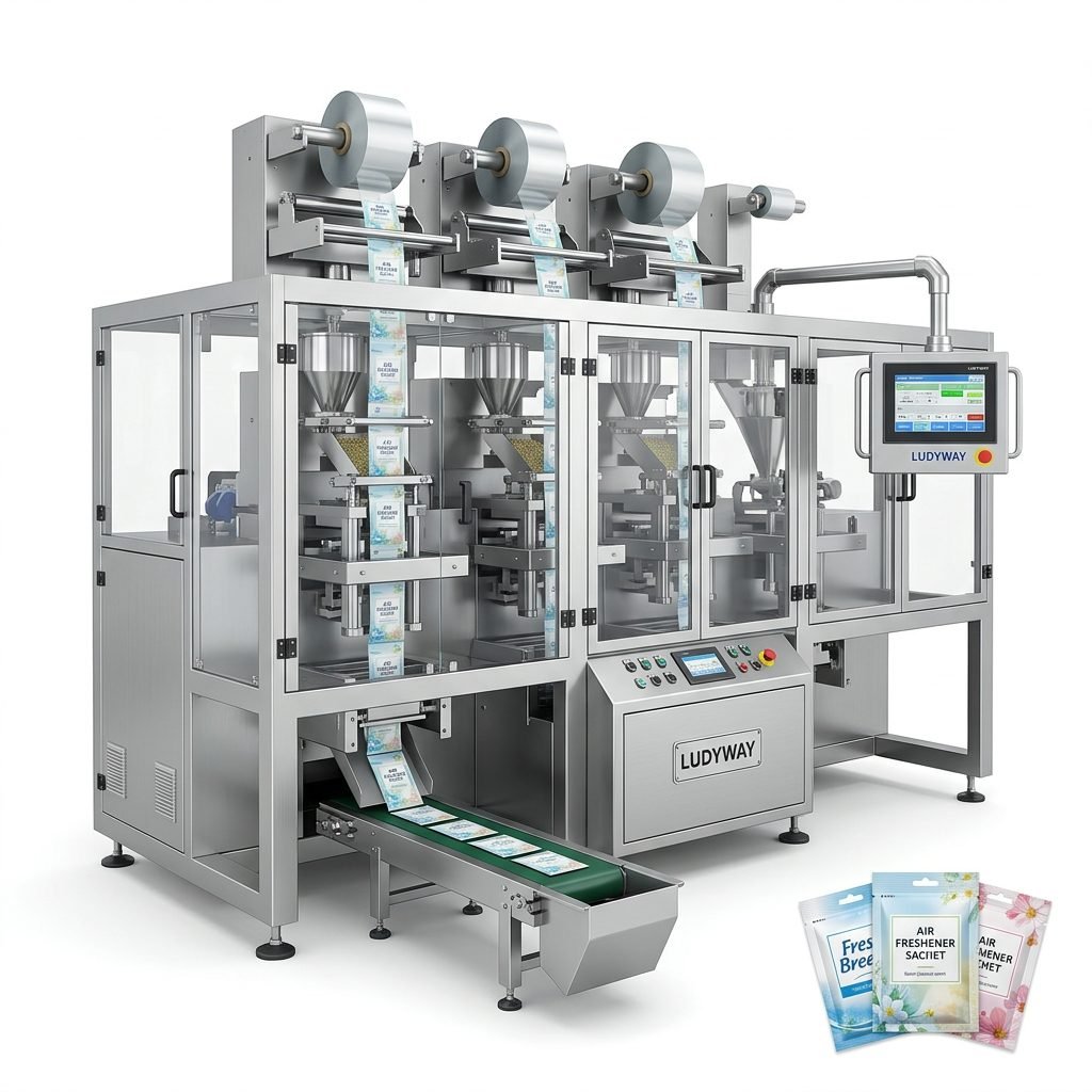 High Speed Air Freshener Sachet Packaging System for Industrial Production