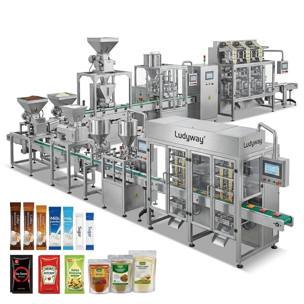 High-speed automated packaging line for food products