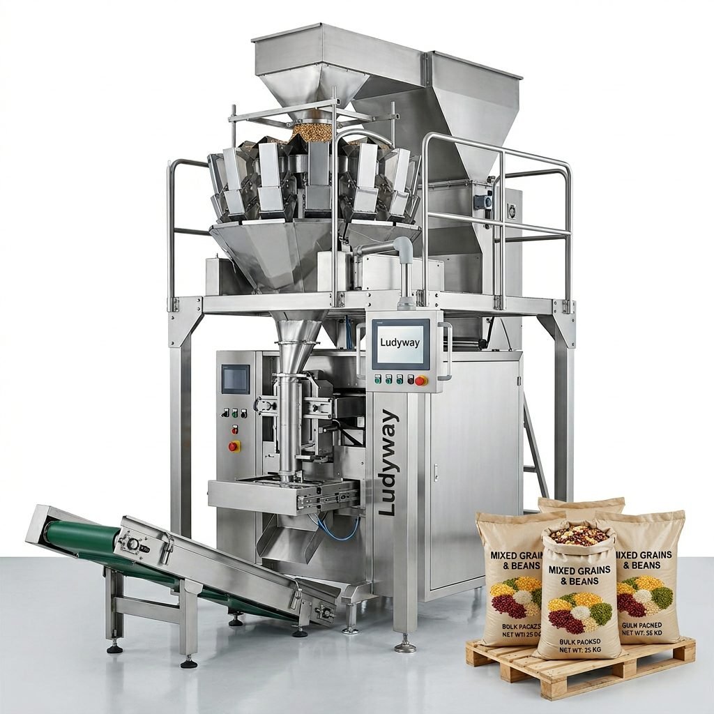 High Speed Bean Grain Packing Machine for Bulk Bags Sacks with Multi Head Weighing