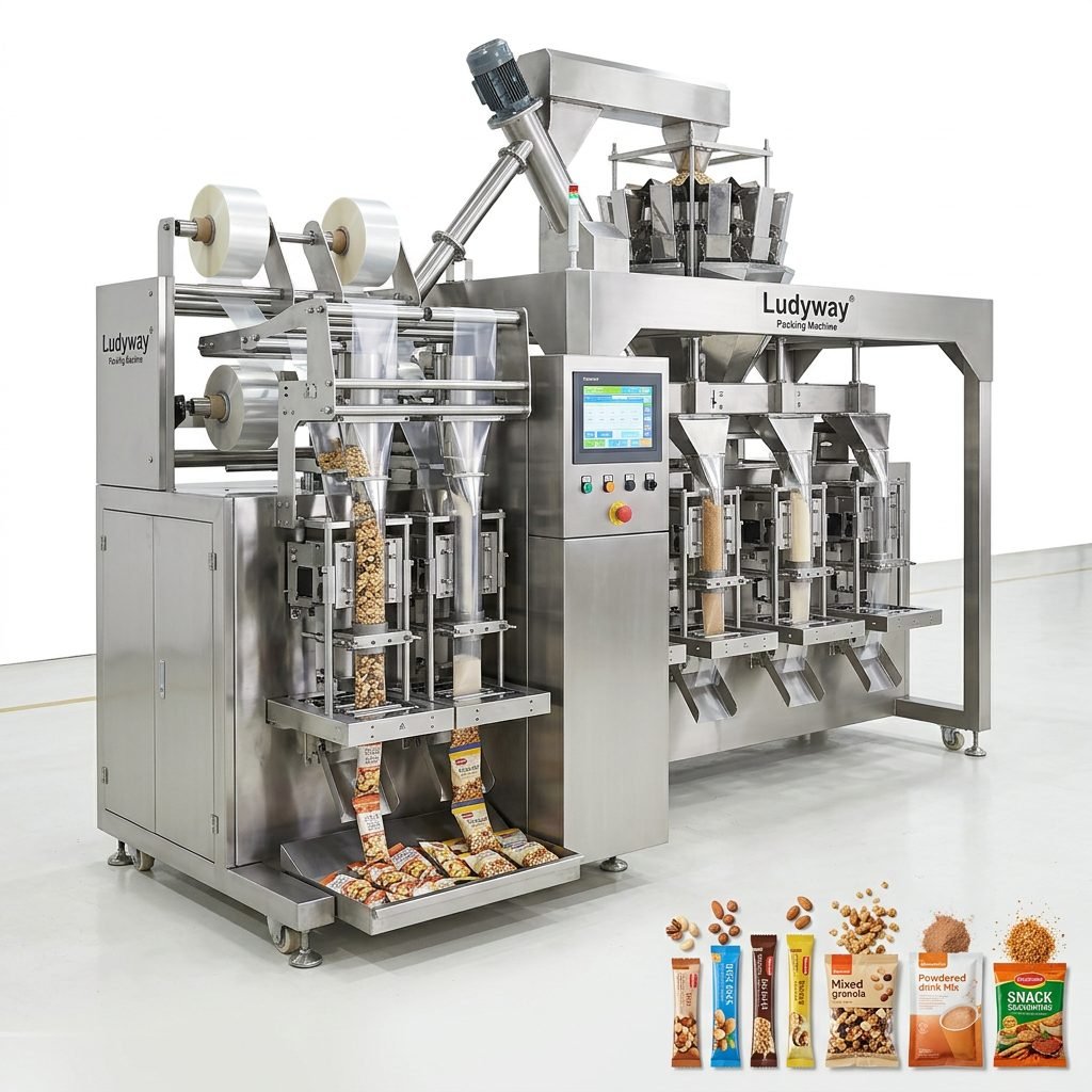 High Speed Multi Lane Snack Packaging Machine for Granules and Powders
