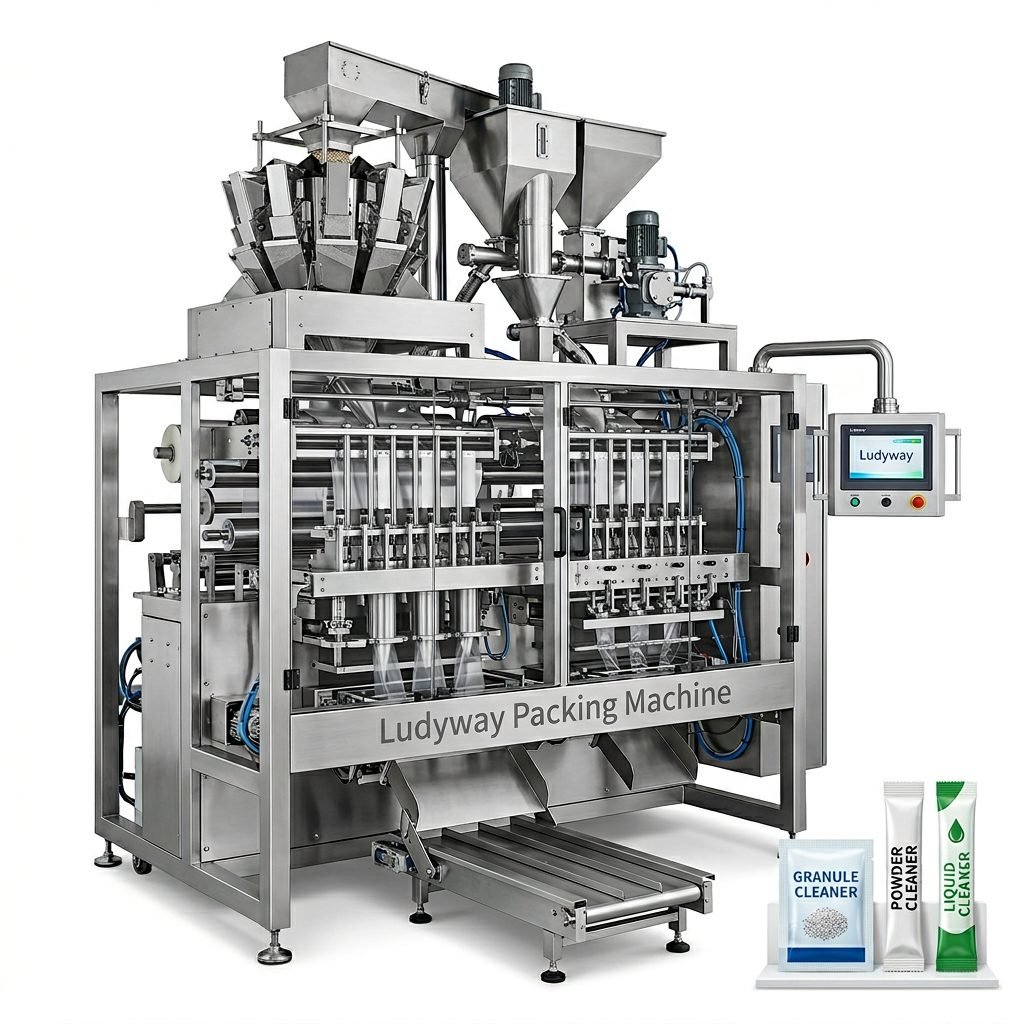 Industrial Cleaner Packaging Machine for Granule Powder Liquid Multi Lane Sachet Stick Pac_67a3dcab