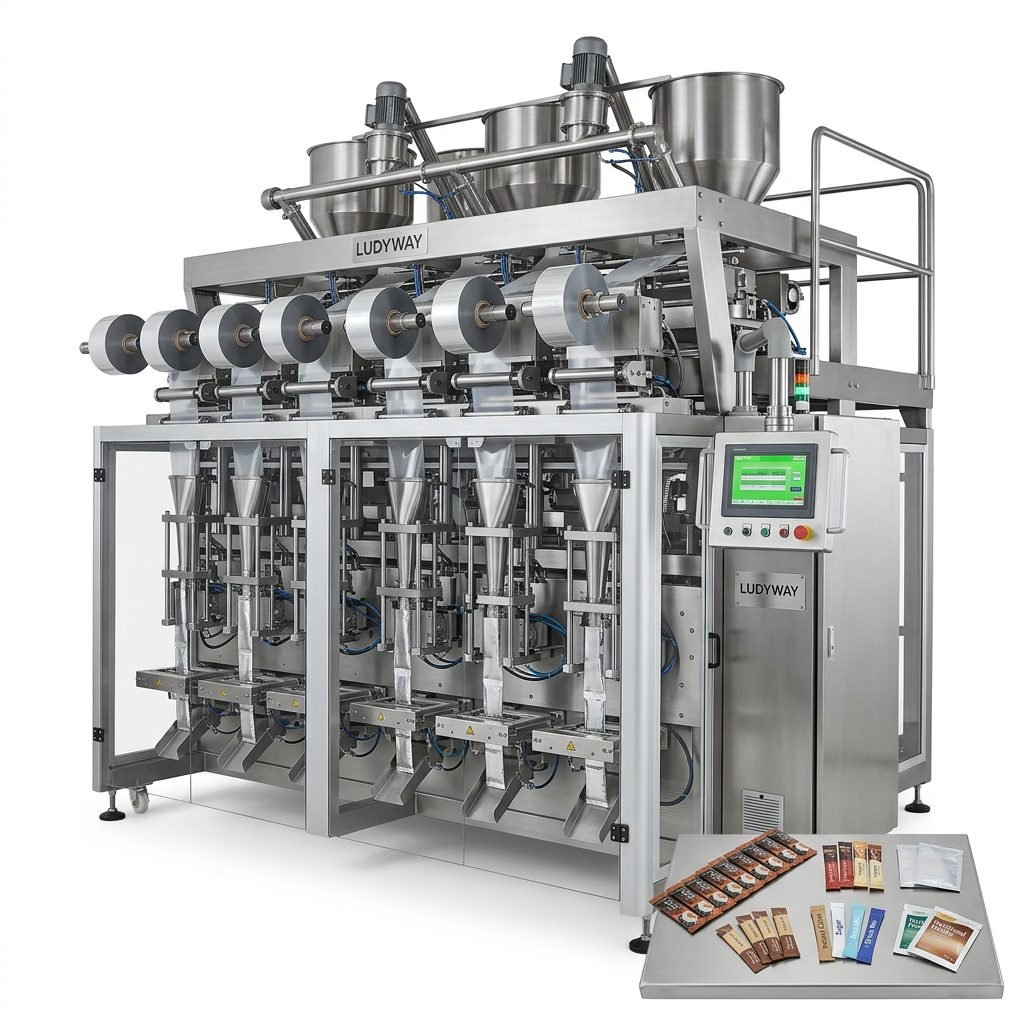 Industrial Powder Packaging Machine for Sachets Multi Lane Stick Pack Systems