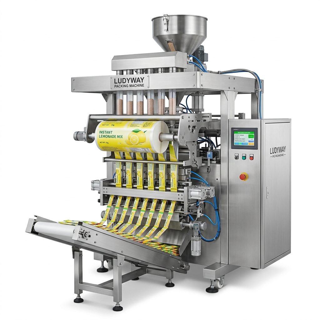 Instant Drink Mix Stick Pack Machine for Multi Lane Sachet Packaging