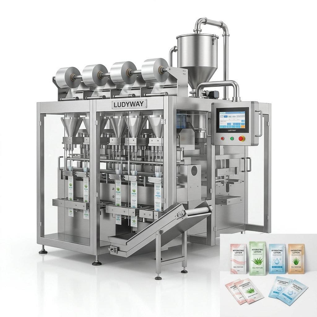 Lotion Sachet Packaging Machine for Cosmetics High Speed Multi Lane Liquid Filling System__880b633d