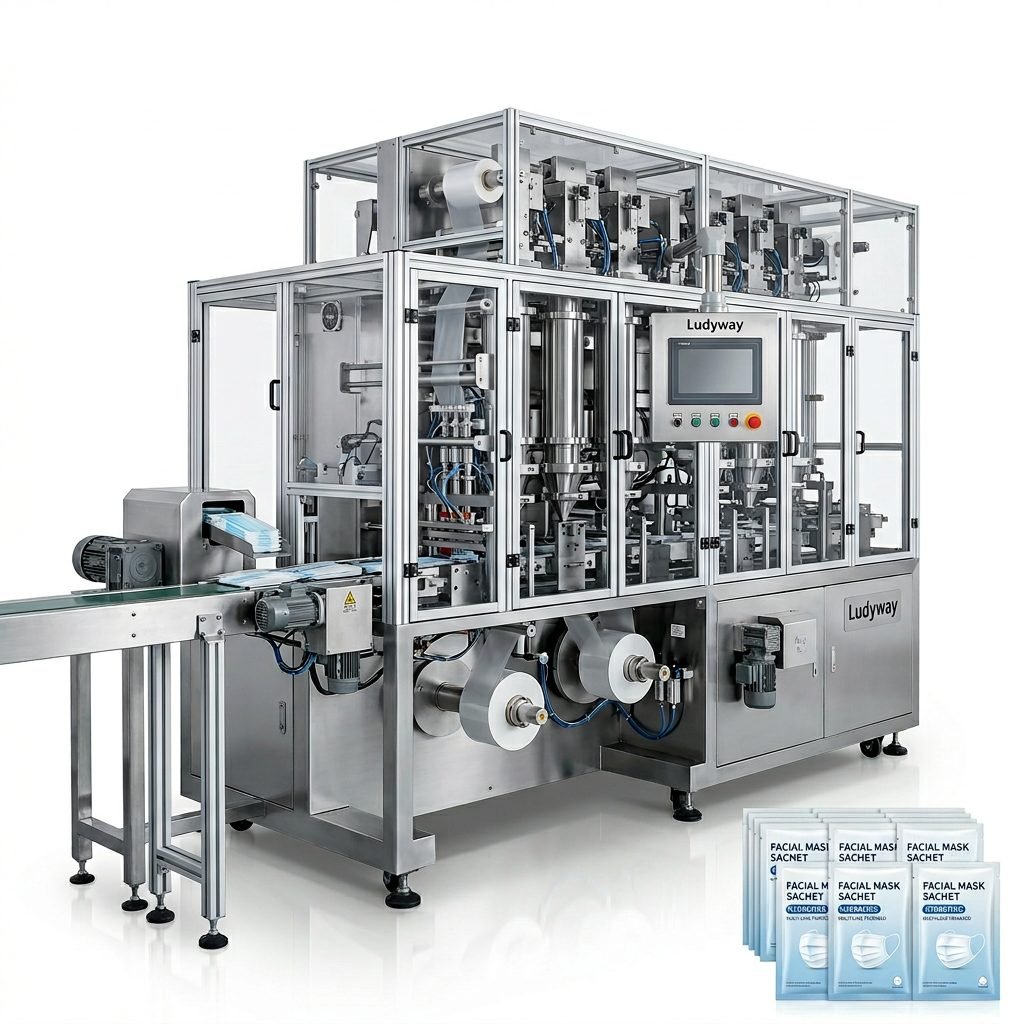 Mask Sachet Packaging System for Face Mask Production Multi Lane Automatic Filling and Sea_c954c610