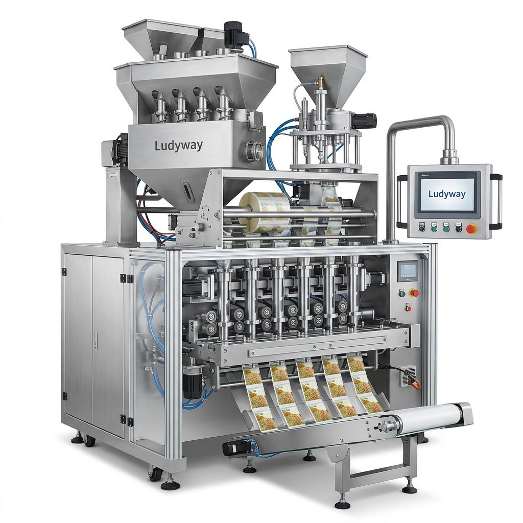 Multi Lane Soup Mix Packaging Machine for Granules Powder Liquid Sachets