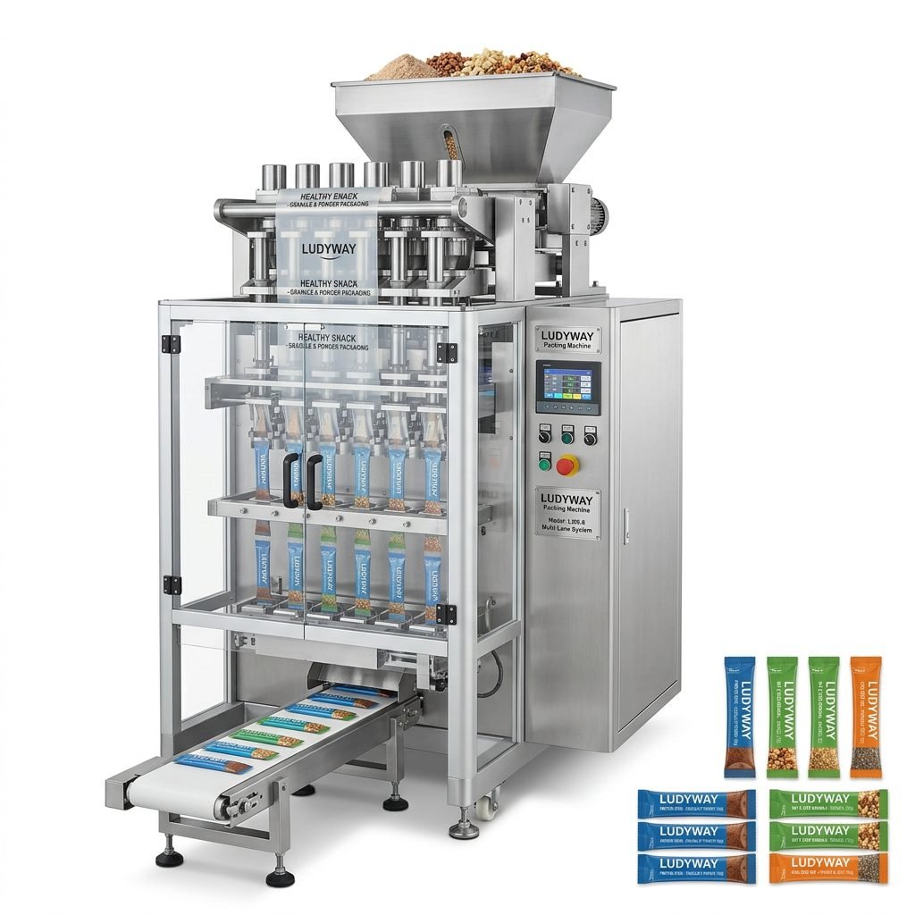 Multi Lane Stick Pack Machine for Healthy Snacks Granule Powder Packaging System
