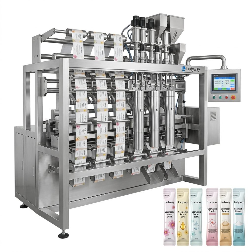 Multi Lane Stick Pack Sachet Packaging Machine for Cosmetics