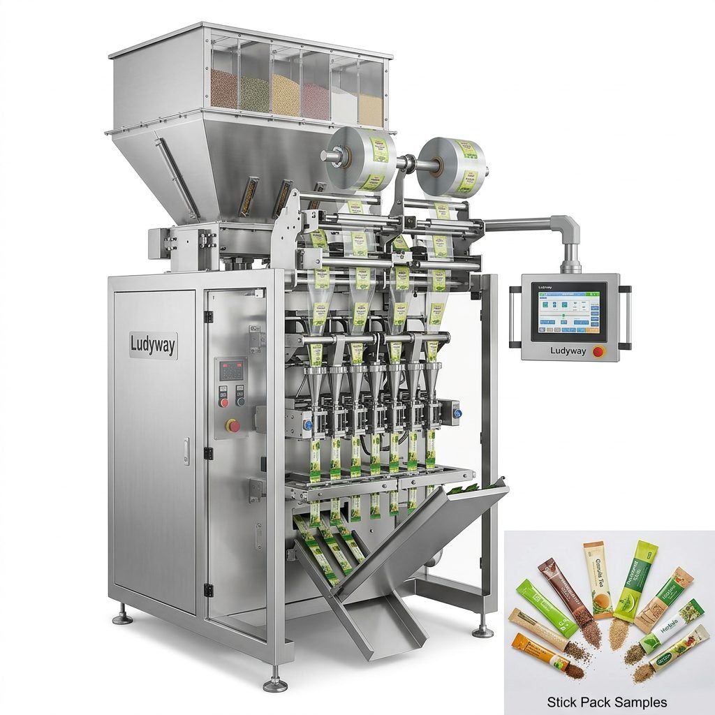 Multi Lane Tea Stick Pack Machine for Granule Powder Automated Packaging