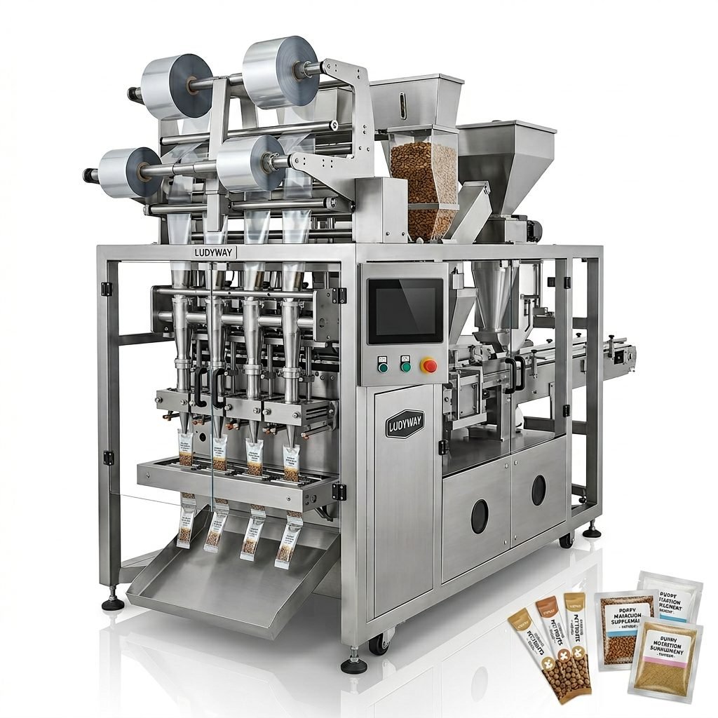 Pet Food Packaging Machine for Granules Powder Multi Lane Sachet Stick Pack Systems