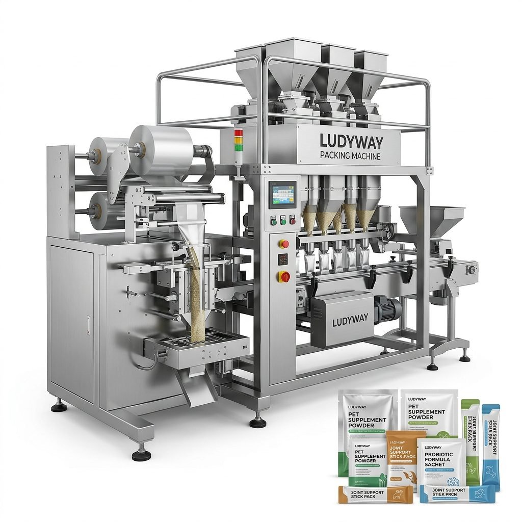Pet Supplement Powder Packaging Machine Multi Lane Sachet Stick Pack System