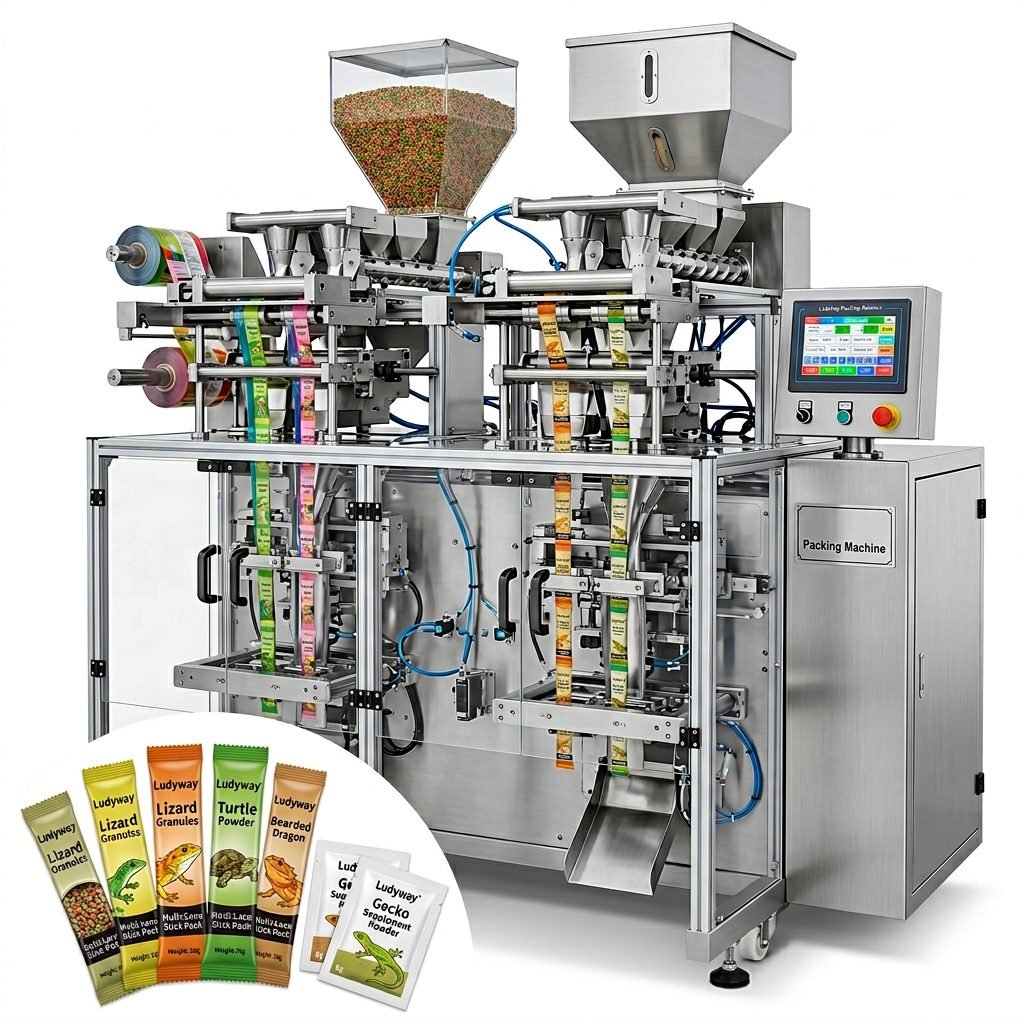 Reptile Food Packaging Machine for Granules Powder Multi Lane Stick Pack Sachet Systems_ma_65efcad7