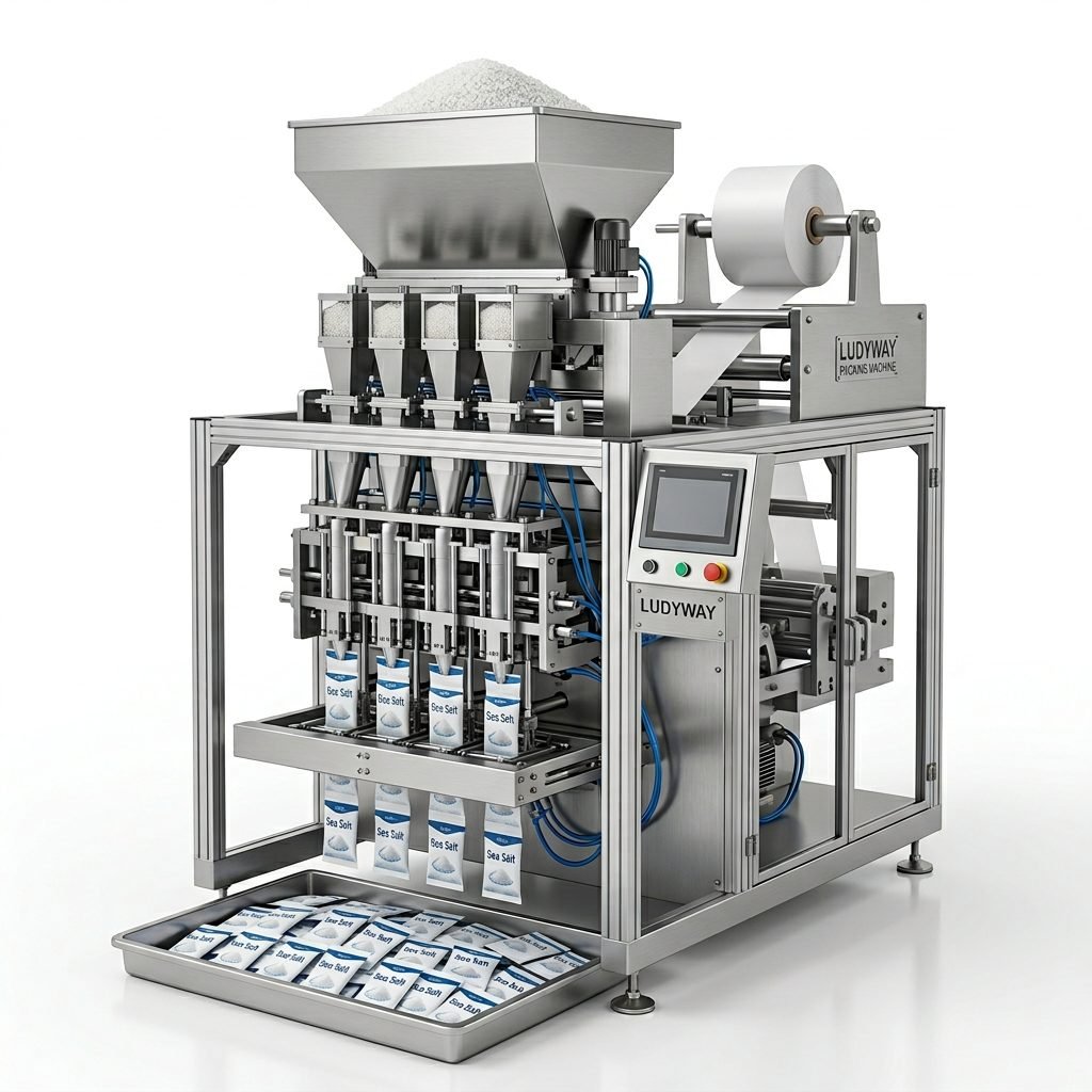 Sea Salt Granule Powder Packaging Machine with Multi Lane Sachet System