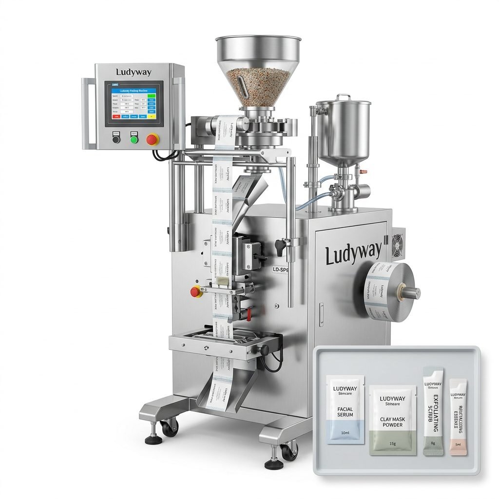 Skincare Packaging Machine for Sachet Stick Pack Granule Powder Liquid Filling