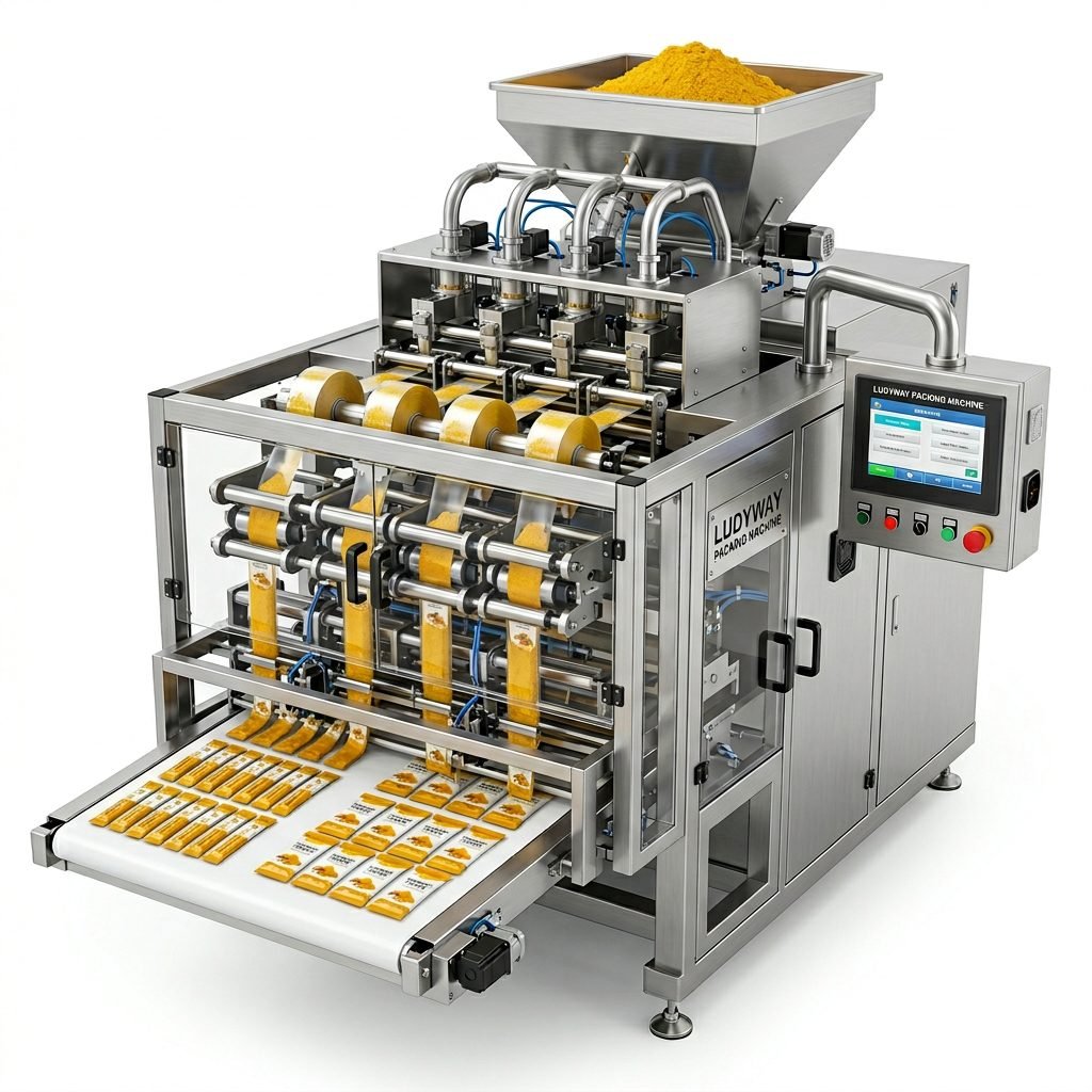 Turmeric Powder Packaging Machine for Sachet Stick Pack with Multi Lane System